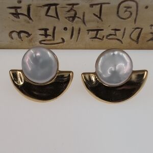 J. Crew Gold and Silver Geometric Earrings